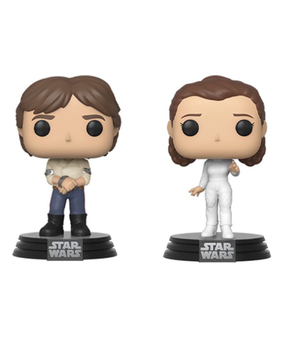 Figurine Funko Pop 2PK Han Solo et Leia - 40 ans de Star Wars : L'Empire Contre Attaque